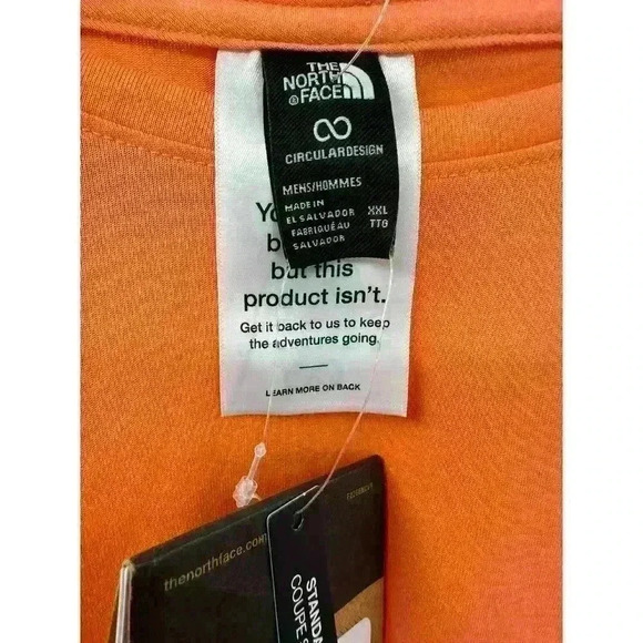 NWT The North Face Elevation Soft Short Sleeve Tee Shirt - Men's XXL Dusty Coral - Picture 8 of 8